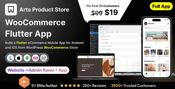 Arts Product Store App - E-commerce Store app in Flutter (Android, iOS) with WooCommerce Full App