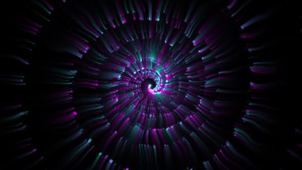 Abstract Spiral Colorful Moving Particles V25