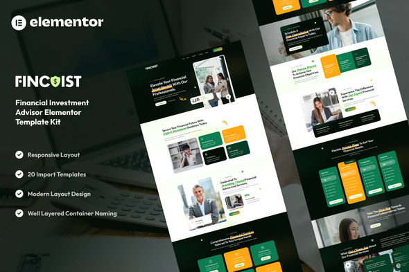 Fincoist - Financial Investment Advisor Elementor Template Kit