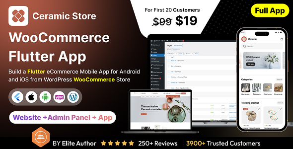 Ceramic Store App - E-commerce Store app in Flutter (Android, iOS) with WooCommerce Full App