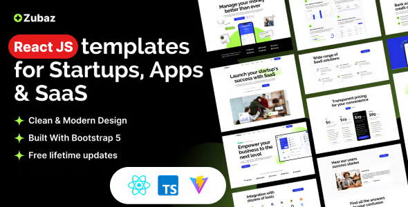 Zubaz - Startup & SaaS React Js Tempalte