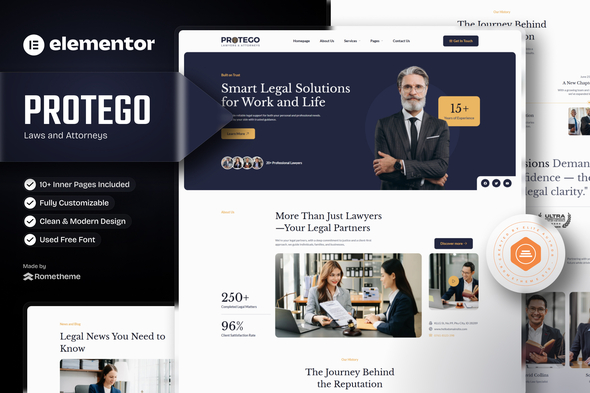 Protego - Lawyers and Attorneys Elementor Template Kits