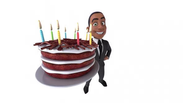 Fun 3D cartoon business man alt