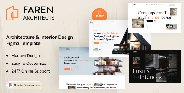 Faren – Architecture & Interior Design Figma Template