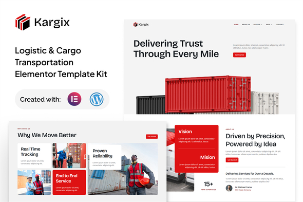 Kargix - Logistic & Cargo Transportation Elementor Template Kit