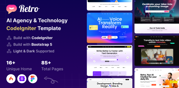 Retro - AI Agency & Technology CodeIgniter Template