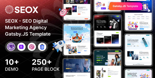 SEOX - Gatsby.JS SEO & Digital Marketing Agency Template