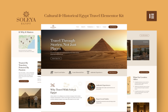 Soleya - Cultural & Historical Egypt Travel Elementor Pro Template Kit