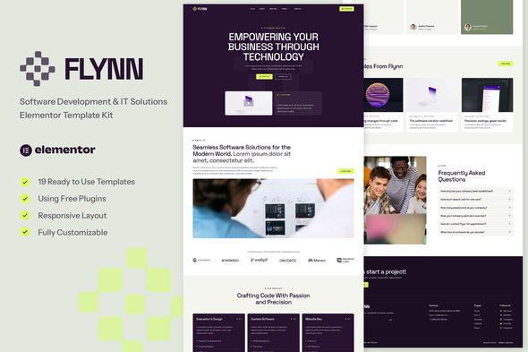Flynn - Software Development & IT Solutions Elementor Template Kit