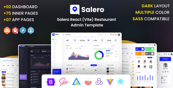 Salero - React JS (Vite) Restaurant Admin & Dashboard Template