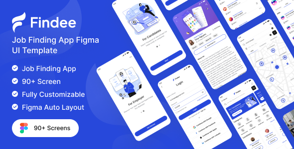 Findee - Job Finding App Figma UI Template