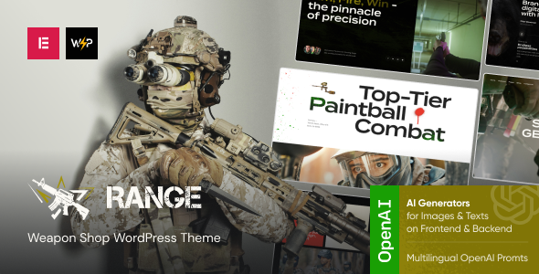 Range - Weapon Shop & Gun Store WordPress Theme