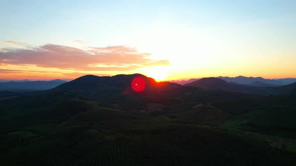 4K Aerial drone of beautiful valley between mountains.