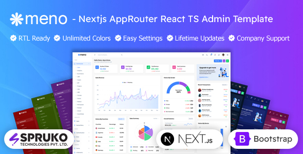 Meno - NextJS App Router Typescript React Bootstrap Admin Dashboard Template