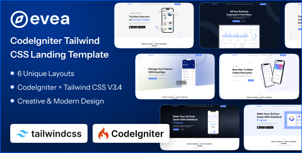 Evea - CodeIgniter App Landing Page Template