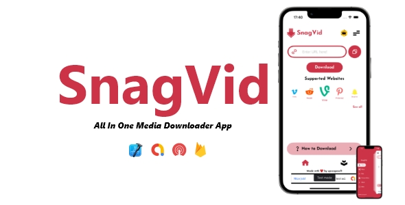 SnagVid - All In One Media Downloader App | ADMOB, ONESIGNAL, FIREBASE