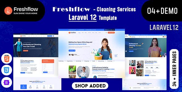 Freshflow - Cleaning Services Laravel 12 Template