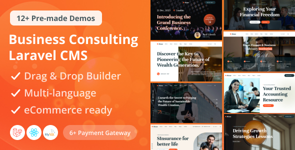 Bione - Business Consulting Laravel CMS With Live Page Builder