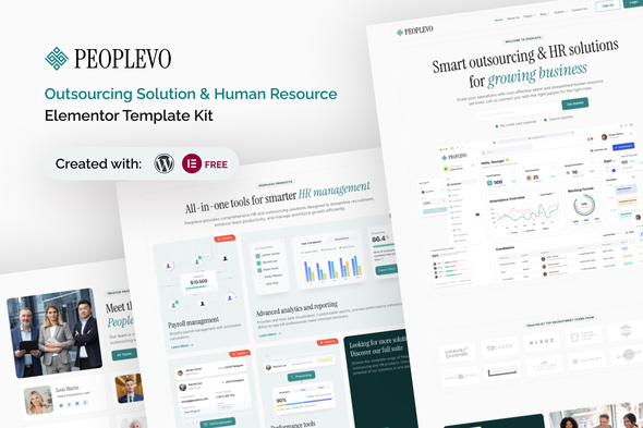 Peoplevo - Outsourcing Solution & Human Resource Elementor Template Kit