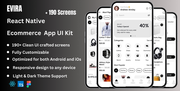 Evira - Ecommerce React Native Expo App Ui Kit