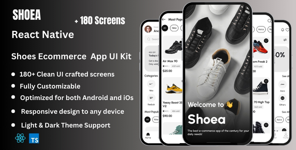 Shoea - Sneakers & Shoes Ecommerce React Native Expo Ui Kit