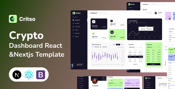 Critso – Crypto Dashboard React & NextJS Template Critso – Crypto Dashboard React & NextJS Template