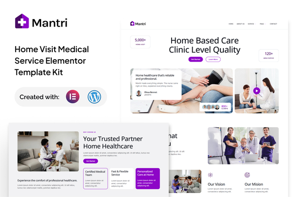 Mantri - Home Visit Medical Service Elementor Template Kit