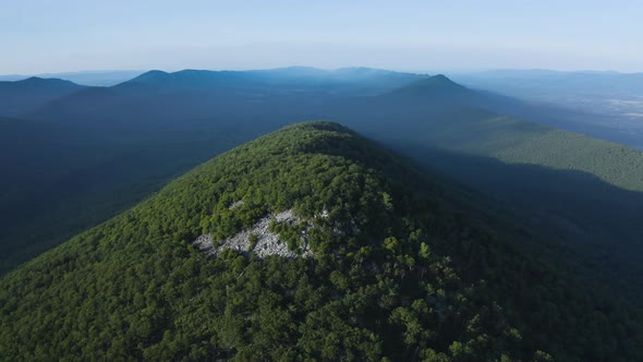 Duncan Knob - Massanutten Range, VA - Summer - Aerial - Backwards tracking