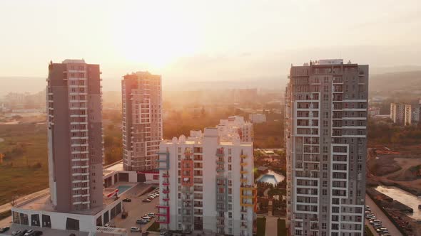 High Apartment Buildings Complex In Tbilisi