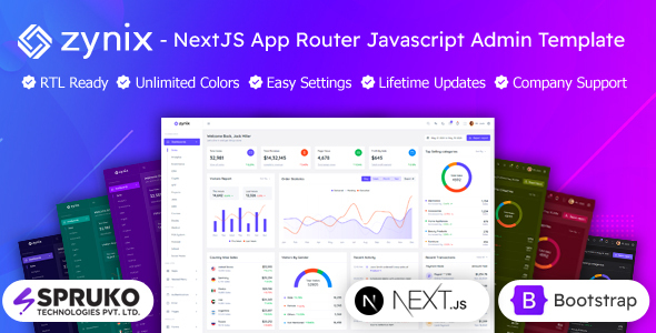 Zynix - NextJS App Router Javascript React Bootstrap Admin Template