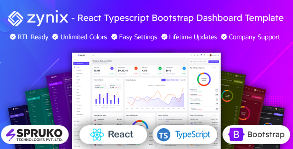 Zynix - React Typescript Bootstrap Admin Dashboard Template