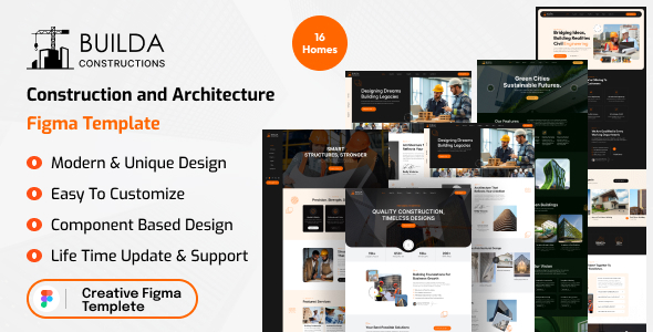 Builda – Construction Services & Architecture Figma Template