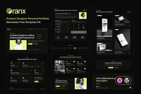 Oranx - Product Designer Personal Portfolio Elementor Template Kit