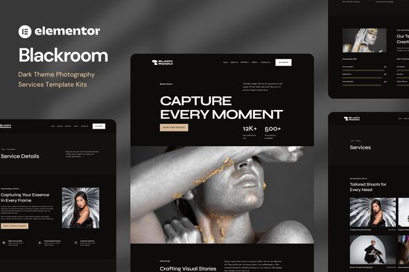 Blackroom - Dark Theme Photography Elementor Template Kit