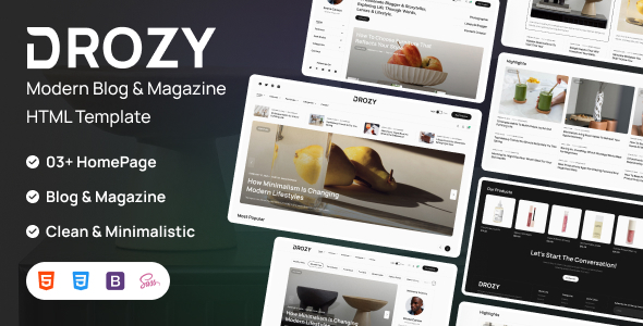 Drozy – Modern Blog & Magazine HTML Template Drozy – Modern Blog & Magazine HTML Template