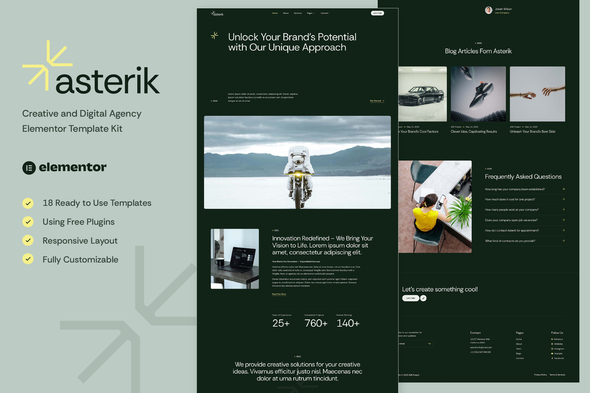 Asterik - Creative & Digital Agency Elementor Template Kit