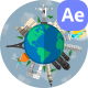Flat Landmark Travel Earth - VideoHive Item for Sale