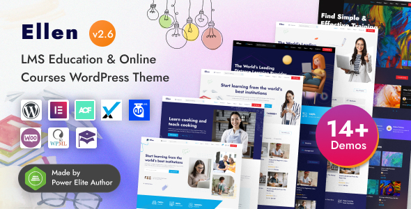 Ellen - LMS Education, Online Coaching Courses Elementor WordPress Theme