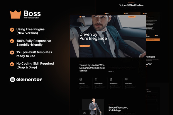 Boss - Premium Transportation Services Elementor Template Kit