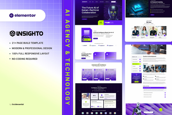 Insighto - AI Agency & Technology Elementor Template Kit
