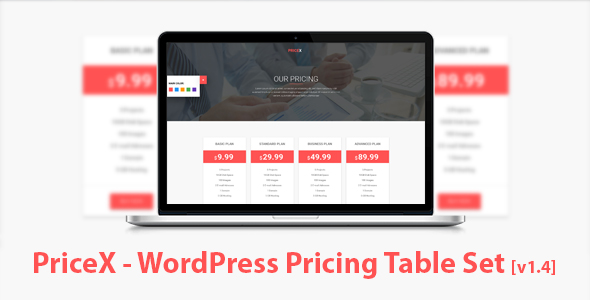 PriceX | Material Design WordPress Pricing Table Set Plugin