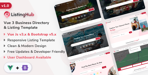 ListingHub - Vue Js Business Directory & Listing Template