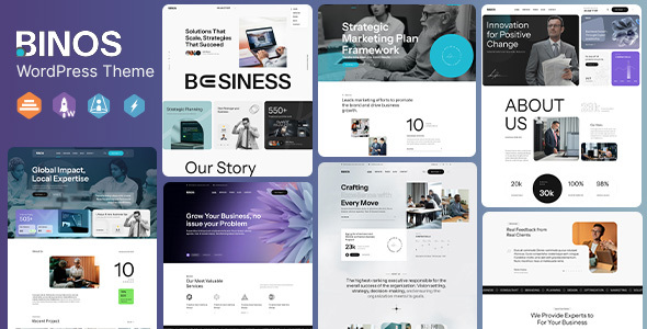 Binos - Business Consulting & Marketing WordPress Elementor Theme