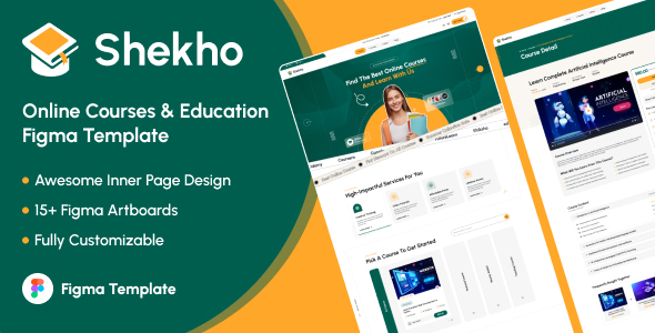 Shekho | Online Courses Figma Template