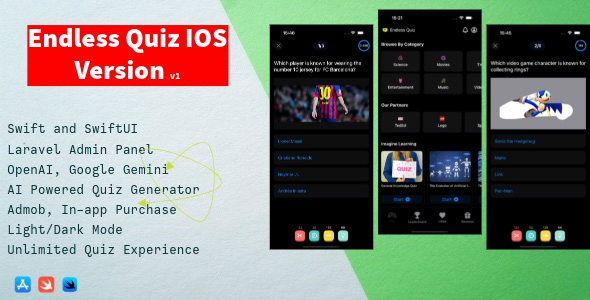 Endless Quiz IOS - Quiz App with Laravel Admin Panel
