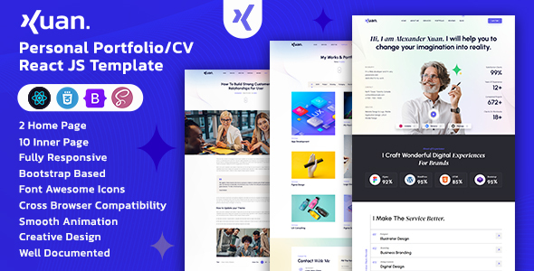 Xuan – Personal Portfolio/CV React JS Template