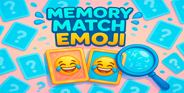 Memory Match Emoji - HTML5 Game (Phaser 3) - 1000 Levels