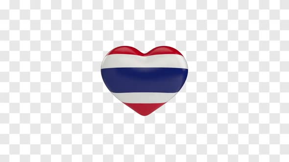 Thailand Flag on a Rotating 3D Heart