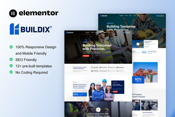 Buildix - Construction & Building Elementor Template Kit