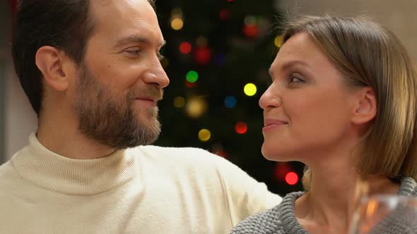 Happy Couple Celebrating Christmas Together